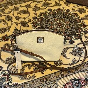Dooney & Bourke White and Brown Crossbody Bag